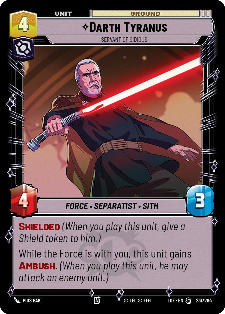 Darth Tyranus - Servant of Sidious - 231/264 - (Legends of the Force)