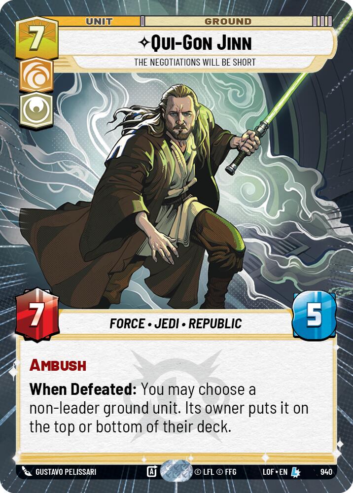 Qui-Gon Jinn - The Negotiations Will Be Short (Hyperspace Foil) - 940 - (Legends of the Force)
