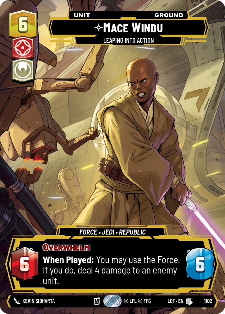 Mace Windu - Leaping into Action (Prestige Foil) - 1102 - (Legends of the Force)