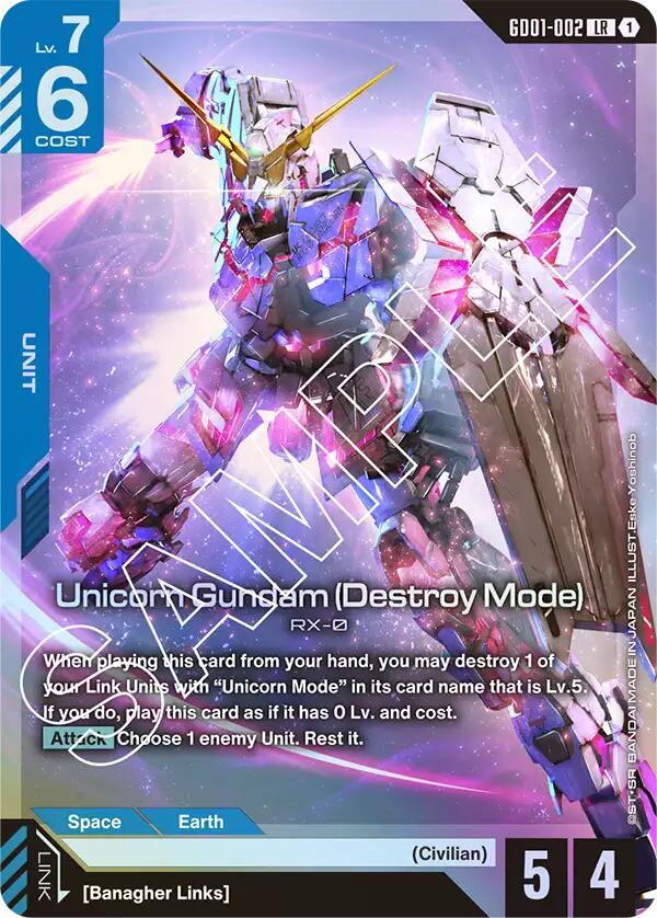Unicorn Gundam (Destroy Mode) [GD01 - GD01-002]