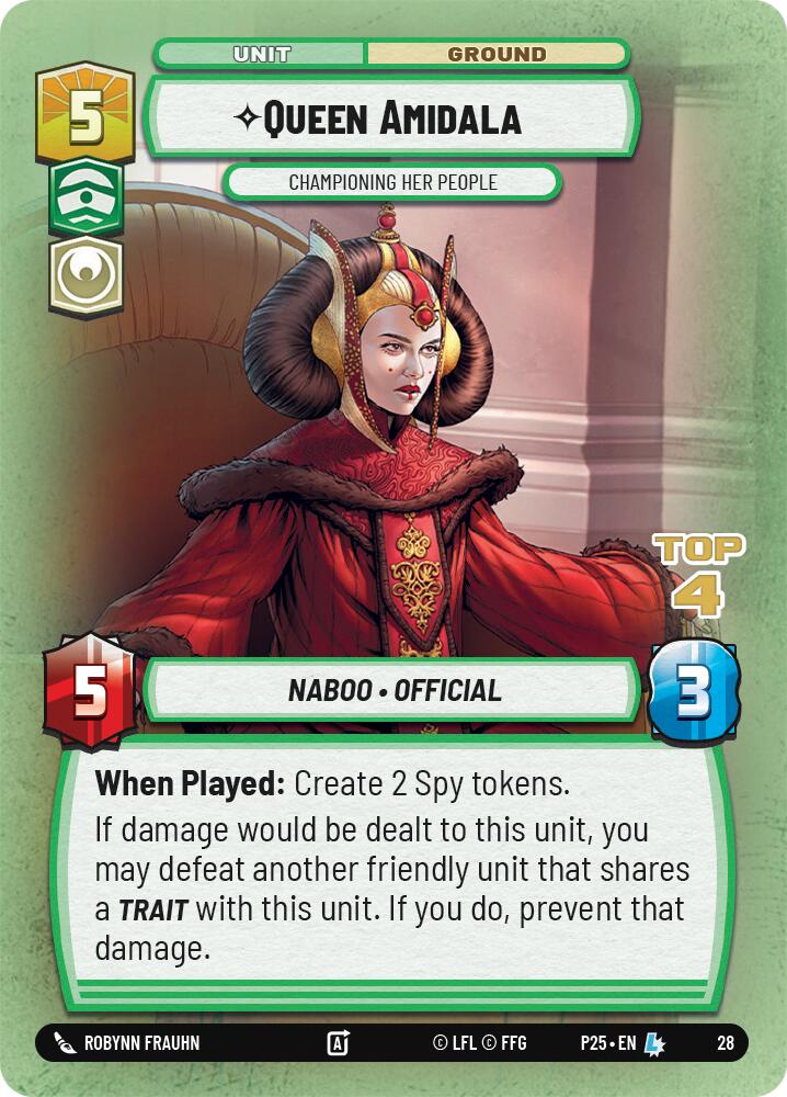 Queen Amidala - Championing Her People (Top 4) - 28 - (Organized Play Promos)